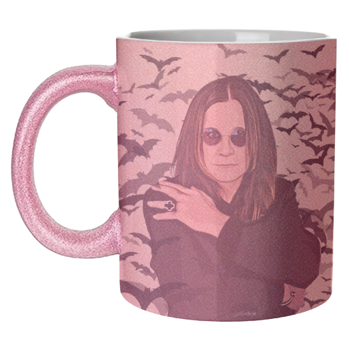 Ozzy & Bats - unique mug by DOLLY WOLFE