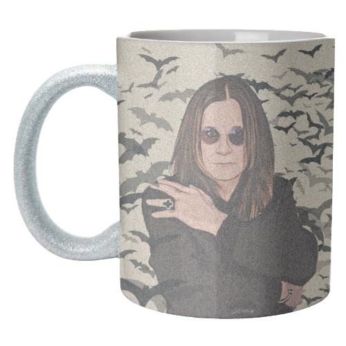 Ozzy & Bats - unique mug by DOLLY WOLFE