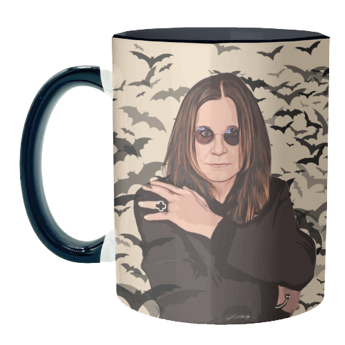 Ozzy & Bats - unique mug by DOLLY WOLFE