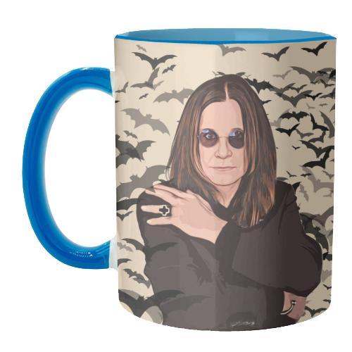 Ozzy & Bats - unique mug by DOLLY WOLFE