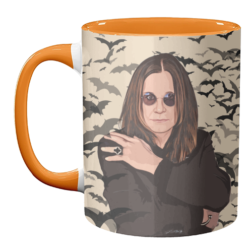 Ozzy & Bats - unique mug by DOLLY WOLFE