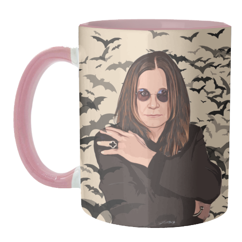 Ozzy & Bats - unique mug by DOLLY WOLFE