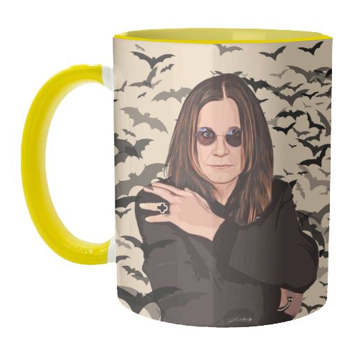 Ozzy & Bats - unique mug by DOLLY WOLFE