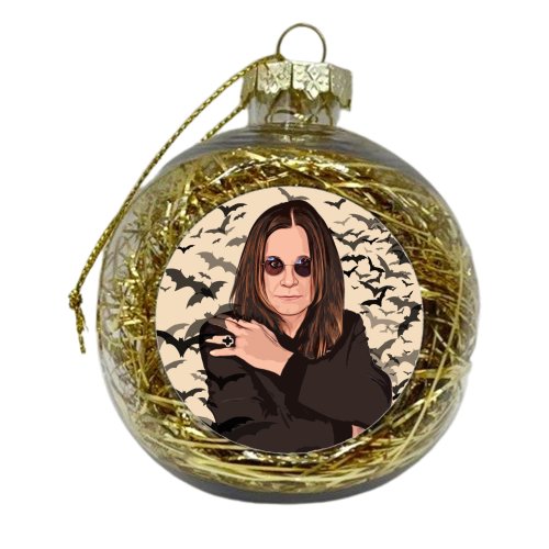 Ozzy & Bats - xmas bauble by DOLLY WOLFE