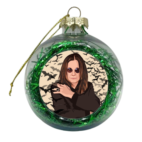 Ozzy & Bats - xmas bauble by DOLLY WOLFE
