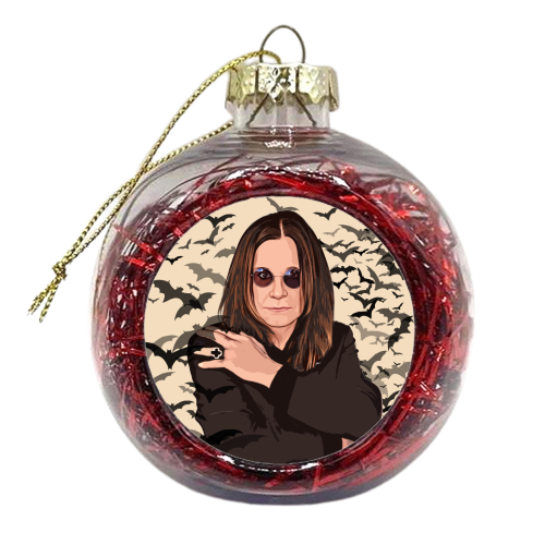 Ozzy & Bats - xmas bauble by DOLLY WOLFE