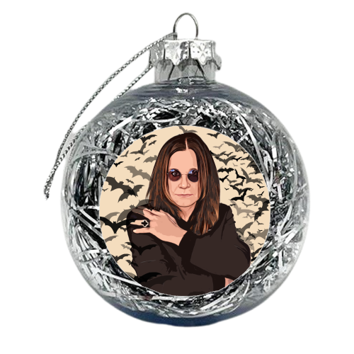 Ozzy & Bats - xmas bauble by DOLLY WOLFE