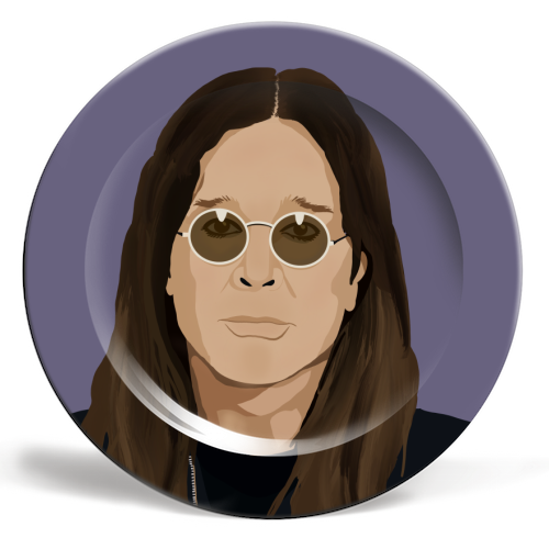 Ozzy Osbourne - ceramic dinner plate by Rock and Rose Creative