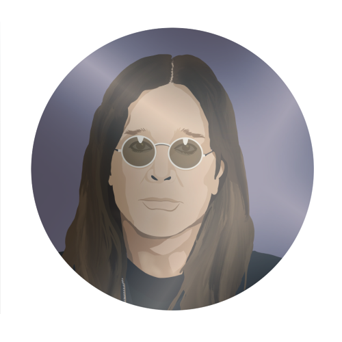 Ozzy Osbourne - Circle Sticker by Rock and Rose Creative