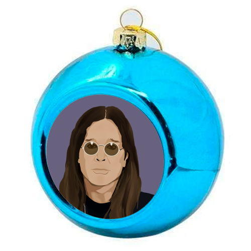 Ozzy Osbourne - colourful christmas bauble by Rock and Rose Creative