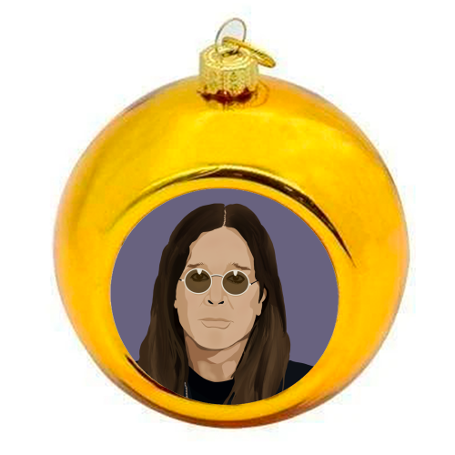 Ozzy Osbourne - colourful christmas bauble by Rock and Rose Creative
