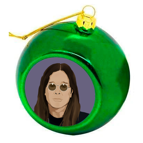 Ozzy Osbourne - colourful christmas bauble by Rock and Rose Creative