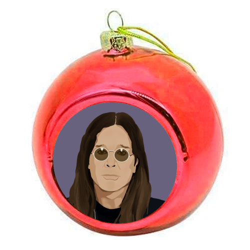 Ozzy Osbourne - colourful christmas bauble by Rock and Rose Creative