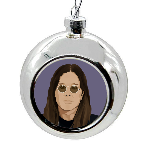 Ozzy Osbourne - colourful christmas bauble by Rock and Rose Creative