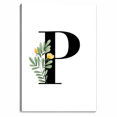 P Floral Letter Initial - personalised A4, A5, A6 notebook by Toni Scott