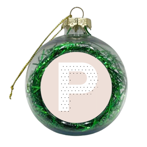 P Polka Dot Initial - xmas bauble by Toni Scott