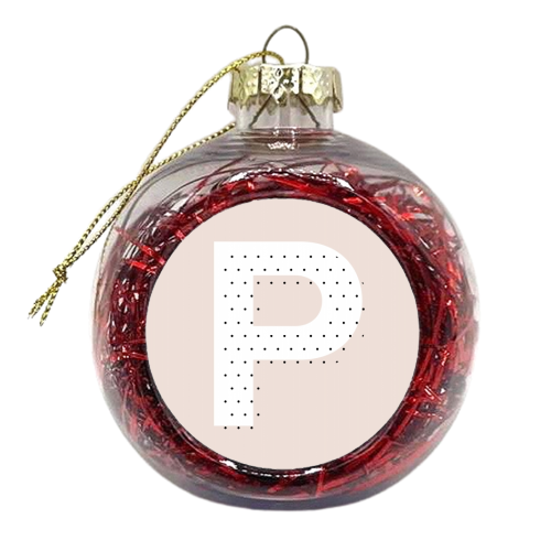 P Polka Dot Initial - xmas bauble by Toni Scott