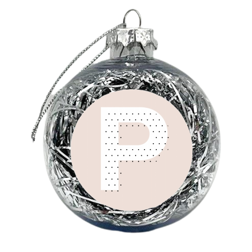 P Polka Dot Initial - xmas bauble by Toni Scott
