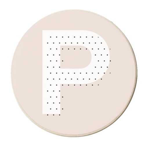 P Polka Dot Initial - personalised beer coaster by Toni Scott