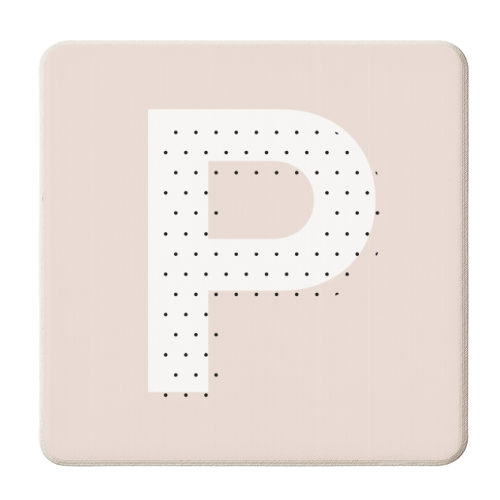 P Polka Dot Initial - personalised beer coaster by Toni Scott