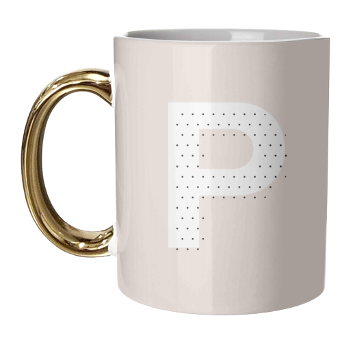 P Polka Dot Initial - unique mug by Toni Scott