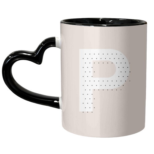 P Polka Dot Initial - unique mug by Toni Scott