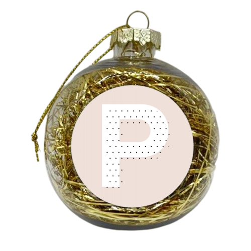 P Polka Dot Initial - xmas bauble by Toni Scott