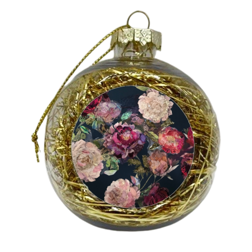 Paeonies - xmas bauble by Barbara Shaw