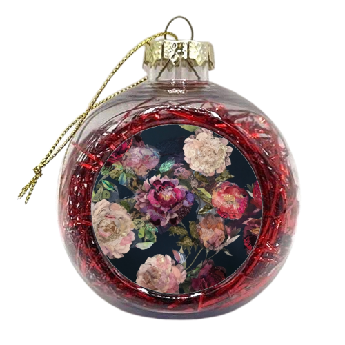 Paeonies - xmas bauble by Barbara Shaw
