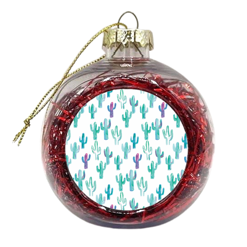 painted cacti pattern - xmas bauble by lauradidthis