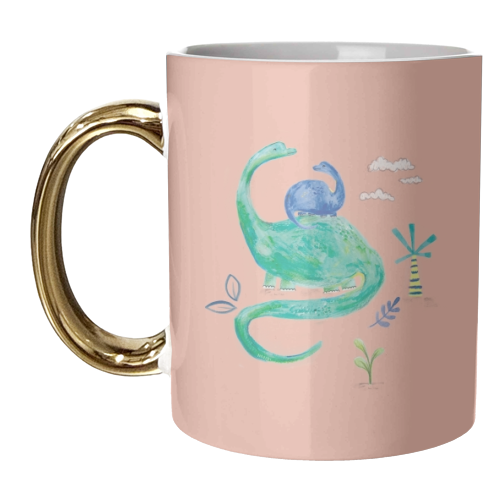 Painted dinosaur children art - unique mug by lauradidthis