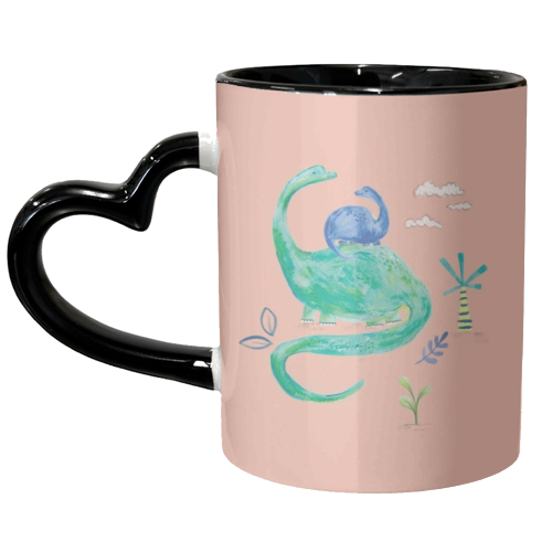 Painted dinosaur children art - unique mug by lauradidthis