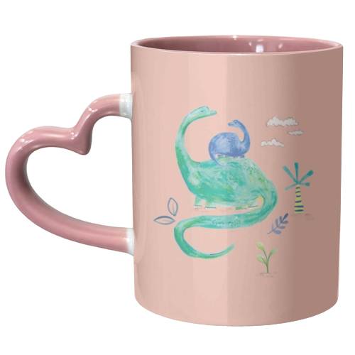 Painted dinosaur children art - unique mug by lauradidthis