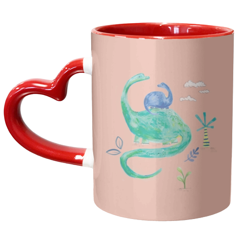 Painted dinosaur children art - unique mug by lauradidthis
