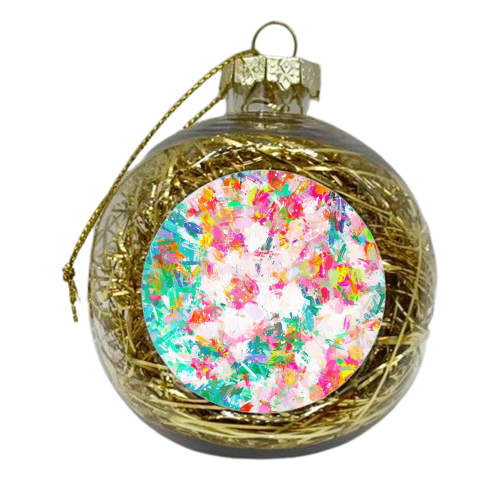 Painted Joy | Abstract Botanical Floral Nature Painting | Spring Meadow Garden - xmas bauble by Uma Prabhakar Gokhale
