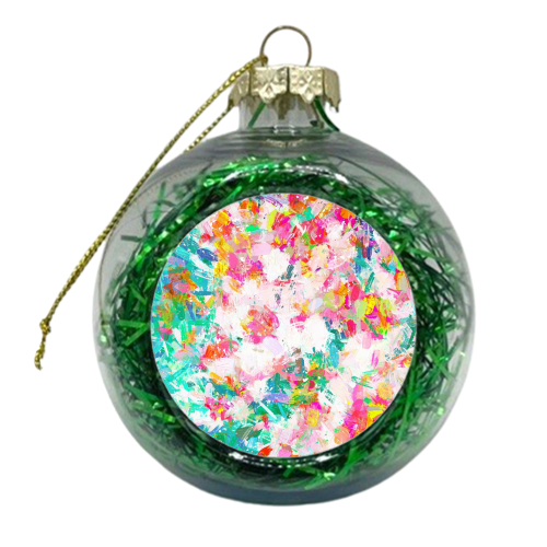Painted Joy | Abstract Botanical Floral Nature Painting | Spring Meadow Garden - xmas bauble by Uma Prabhakar Gokhale