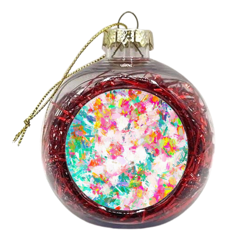 Painted Joy | Abstract Botanical Floral Nature Painting | Spring Meadow Garden - xmas bauble by Uma Prabhakar Gokhale