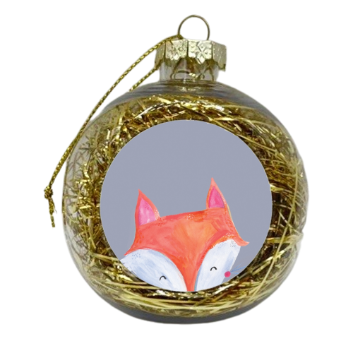 Painted woodland fox - xmas bauble by lauradidthis