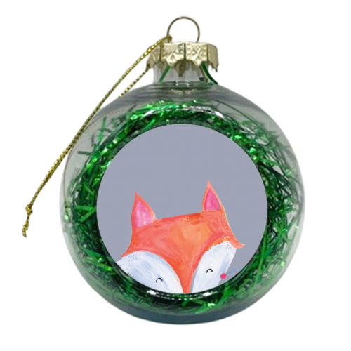 Painted woodland fox - xmas bauble by lauradidthis