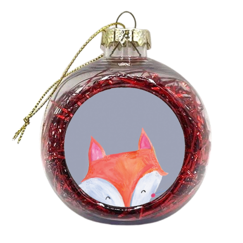 Painted woodland fox - xmas bauble by lauradidthis