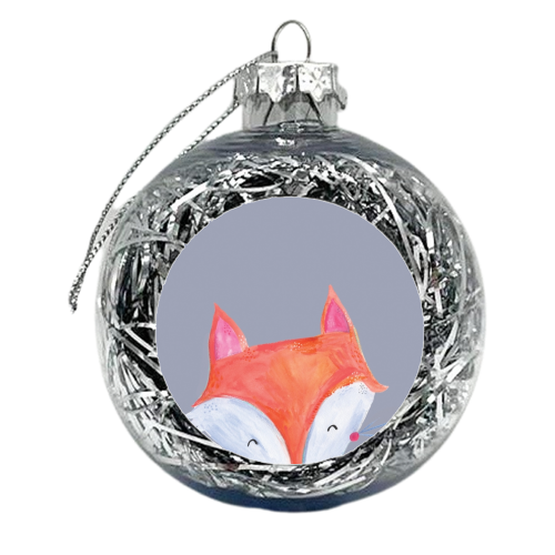 Painted woodland fox - xmas bauble by lauradidthis