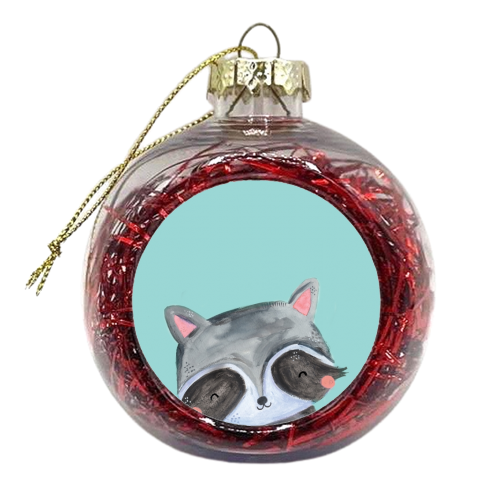 Painted woodland racoon - xmas bauble by lauradidthis