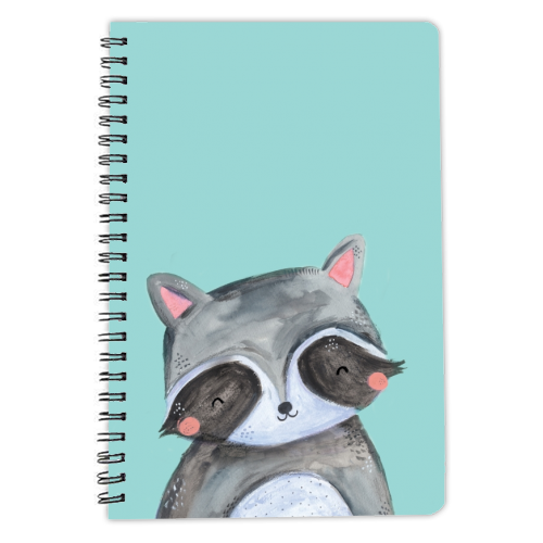 Painted woodland racoon - personalised A4, A5, A6 notebook by lauradidthis