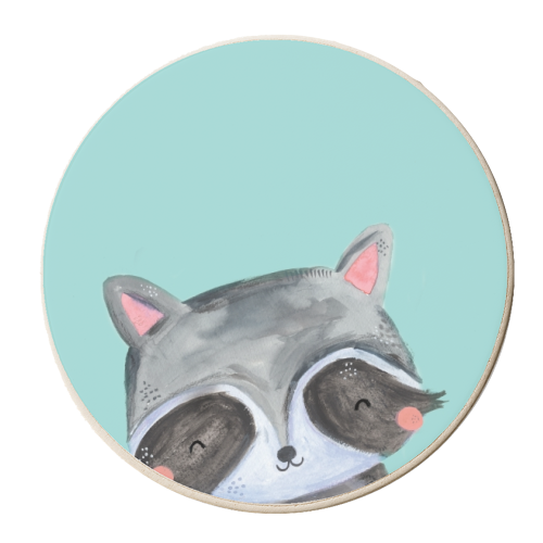 Painted woodland racoon - personalised beer coaster by lauradidthis