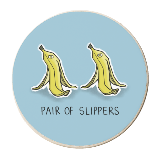 Pair of Slippers - personalised beer coaster by Carl Batterbee