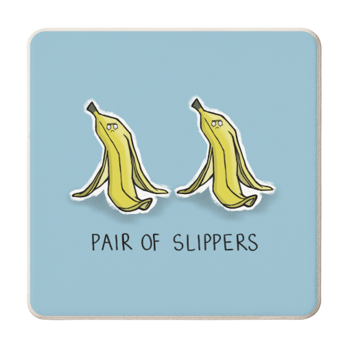 Pair of Slippers - personalised beer coaster by Carl Batterbee