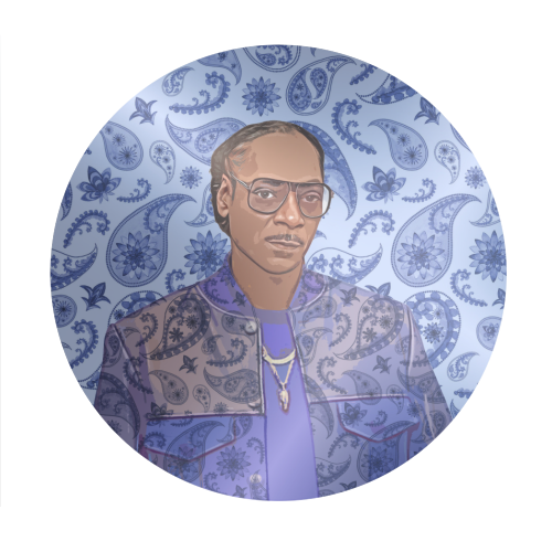 Paisley Snoop - Circle Sticker by DOLLY WOLFE