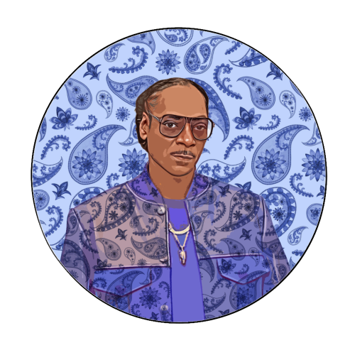 Paisley Snoop - Circle Sticker by DOLLY WOLFE