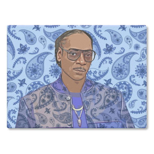 Paisley Snoop - glass chopping board by DOLLY WOLFE
