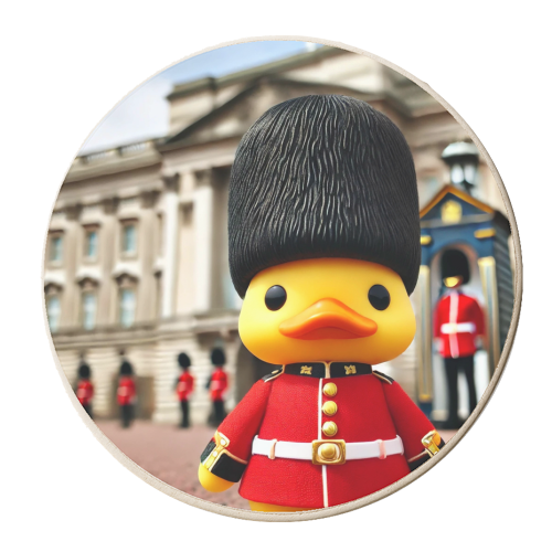 Palace Guard Duck - personalised beer coaster by Ms Doodle